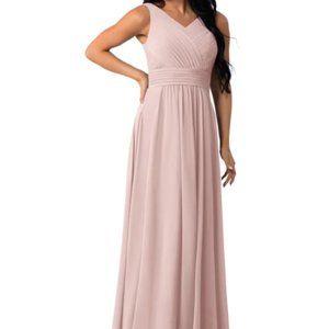 Azazie Bridesmaid Dress - Pierrette - Modest - Dusty Rose